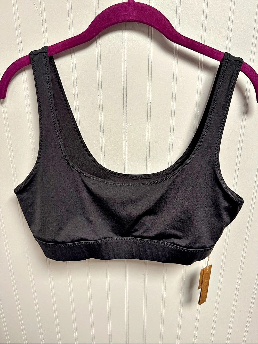 SKIMS Recycled Nylon Scoop Neck Bra Black XL NWT